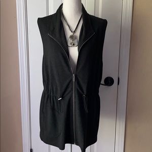 Cable and gauge lightweight knit vest